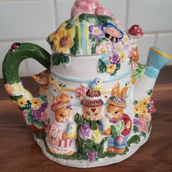 3D Mercuries Bunny Rabbit DECORATIVE Collector Tea Pot Ceramic 1999 - Picture 6 of 8